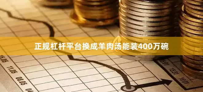 正规杠杆平台换成羊肉汤能装400万碗